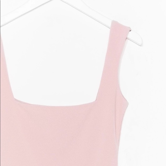 Nasty Gal Square Neck Split Hem Midi Dress - Picture 5 of 7